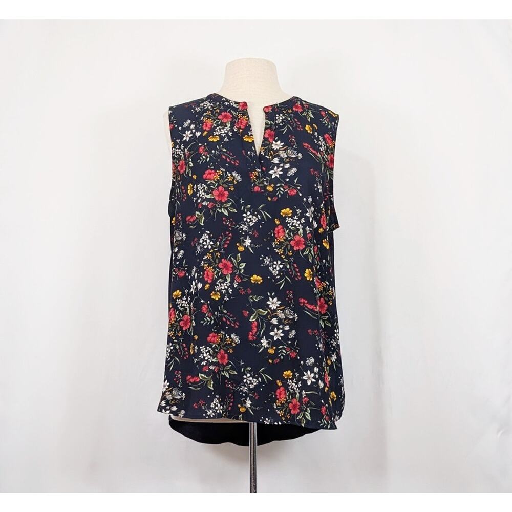 Papermoon Top Stitch Fix Blue Floral Fayette Mixed Material Women's Size 1X